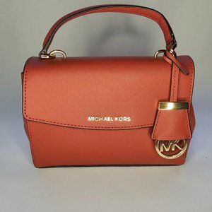 MICHAEL KORS  Extra-Small Saffiano Leather Crossbody in Terracotta